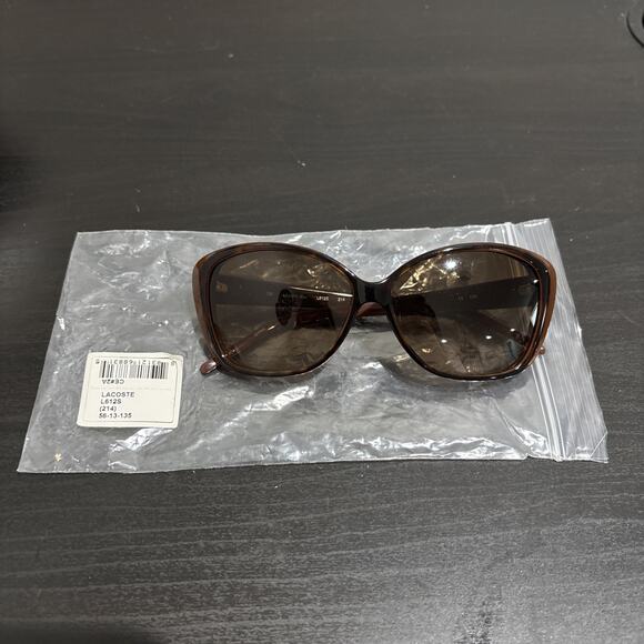 Lacoste L612S 214 135 Brown Tan Cat Eye Sunglasses New - Picture 1 of 12